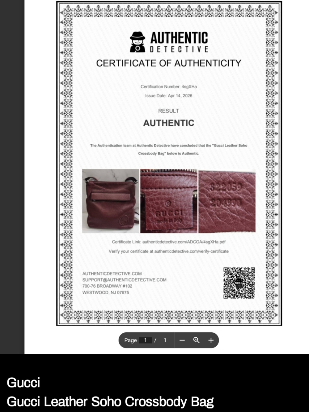 Authentic Leather Gucci Soho Interlocking GG Crossbody Bag With Digital COA - Picture 2 of 15